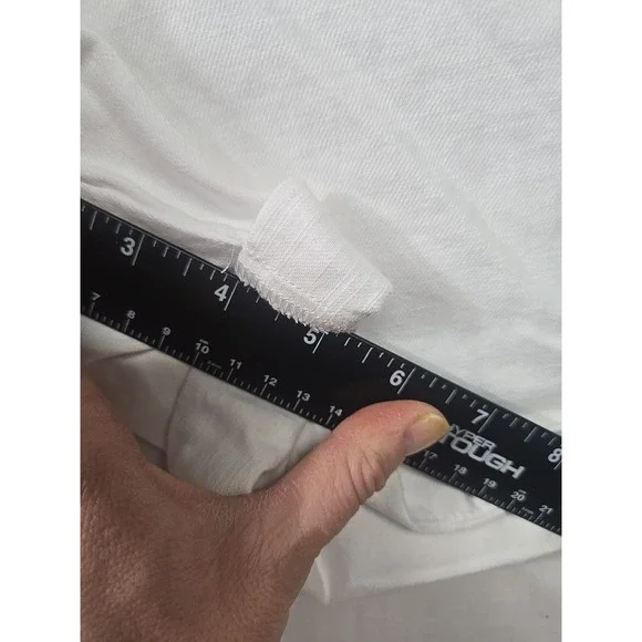 Talbots White Linen Blend Shorts Womens 16 Rolled Cuff Stretch Beach Causal - Picture 8 of 8